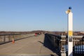 Entrance to the deck of the High Bridge, Walkway over the Hudson State Historic Park, Poughkeepsie, NY Royalty Free Stock Photo