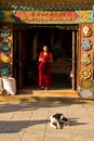 Entrance to Drubgon Jangchup Choeling Tibetan Temple, Kathmandu,