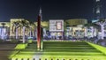 Entrance to Dubai Mall Dubai, UAE timelapse hyperlapse Royalty Free Stock Photo