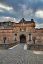 Entrance to Edinburgh Castle, Scotland, with dramatic skies in background