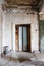 Entrance to the elevator in a desolate condition