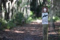 Entrance to the equestrian and hiking trail in Alafia State Park Lithia Florida. Royalty Free Stock Photo