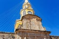 Entrance to famous colonial Cartagena Walled City Cuidad Amurrallada through Clock Tower Torre del Reloj Royalty Free Stock Photo