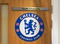 At the entrance to FC Chelsea changing room