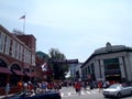 Entrance to Fenway Park, home of the Red Sox, a historic baseball ballpark through Yawkey way Royalty Free Stock Photo