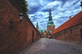 Entrance to Frederiksborg palace, Denmark. Royalty Free Stock Photo