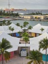 Entrance to Freeport Shopping centre at the harbour on Grand Bahama in The Bahamas, Caribbean.