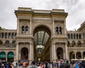Entrance to the Galleria Vittorio Emanuele II in Milan, Italy`s oldest shopping mall. Royalty Free Stock Photo
