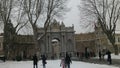 Entrance to the gate of Dolmabahce palace, winter weather and many tourists despite the cold weather, Istanbul Royalty Free Stock Photo