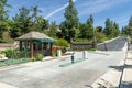 Entrance to a gated large-scale weatlhy residential private community, California