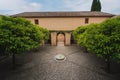 Entrance to Generalife Palace and Court of the Dismount at Generalife Gardens of Alhambra - Granada, Andalusia, Spain