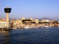 Entrance to Genoa harbour Royalty Free Stock Photo