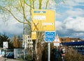 Entrance to Germany sign at the border couple senior bundesrepublik deutschland Royalty Free Stock Photo