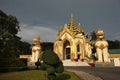 The entrance to the golden buddhist pagoda or stupa of Shwedagon Pagoda,Yangon, Myanmar