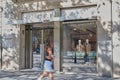 24 08 2023. Barcelona, Spain, entrance to Gucci store in Barcelona with woman passing