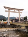 Entrance to Hachimangu shrine in Takayama, Japan