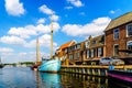 Entrance to the Harbor of the Historic Fishing Village of Bunschoten-Spakenburg Royalty Free Stock Photo