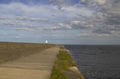 The entrance to the harbour at Berwick-upon-Tweed in Northumberland Royalty Free Stock Photo