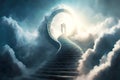 Entrance to heavenly place among clouds stairway to heaven Royalty Free Stock Photo