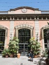 Entrance to the historic galleries `El Nacional`, in the Paseo de gracia of Barcelona,