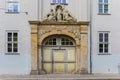 Entrance to a historic hospital building in Quedlinburg