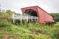 The Entrance to the Historic Roseman Covered Bridge, Winterset, Madison County, Iowa, USA Royalty Free Stock Photo