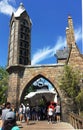 Entrance to Hogsmead from Harry Potter novels in Universal Studios theme park in Orlando florida on a sunny day Royalty Free Stock Photo