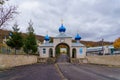 Entrance to the Holy Dormition Convent. Illustrative editorial. October 24 2021, Kalarashovka Moldova