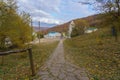 Entrance to the Holy Dormition Convent. Illustrative editorial. October 24 2021, Kalarashovka Moldova Royalty Free Stock Photo