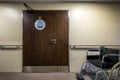 Entrance to the hospital room with wheelchair Royalty Free Stock Photo