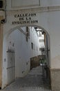 entrance to the inquisition alley or in spanish callejon de la inquicicion in the Triana neighberhood in Seville