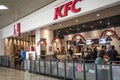 Entrance to KFC Fast Food Restaurant inside a modern public building