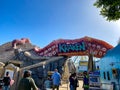 The entrance to the Kraken Unleashed Roller Coaster