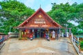 The entrance to the Kua Mung Tha Sing market shopping bridge, on May 8 in Lamphun, Thailand