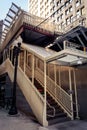 Entrance to the `L`, Chicago - lighted stairway