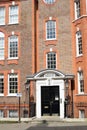 Entrance to large block of traditional block of London Flats