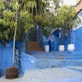 Entrance to the Lina Riad & Spa in Chefchaouen, a city in northwest Morocco noted for its buildings in shades of blue.