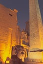 The entrance to the Luxor Temple at night (Egypt) Royalty Free Stock Photo