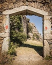 Entrance to maison du bandit near Feliceto in Corsica Royalty Free Stock Photo