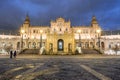 Central part of building on Spanish Square, Seville, Spain