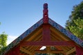 The entrance to New Zealand`s Abel Tasman National Park is adorned Maori carvings