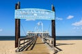 Entrance to Ocean View Fishing Pier in Norfolk, VA Royalty Free Stock Photo