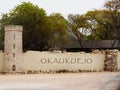 Entrance to Okaukeujo Campsite situated inside Etosha National Park, Namibia