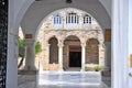 Entrance to old byzantine church Royalty Free Stock Photo