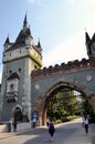 Entrance to an old castle at Budapest Royalty Free Stock Photo