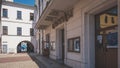 Entrance to an old cinema in Old Town Cieszyn