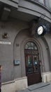 Entrance to old door of historic building in European city Lviv of Ukraine