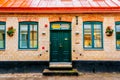 Entrance to the old house, classic style, in Lund, Sweden