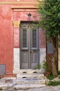 Entrance to an old neoclassical building in Mets neighborhood, Athens, Greece Royalty Free Stock Photo