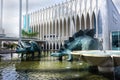 Seattle Pacific Science Center Dinosaur fountain Royalty Free Stock Photo